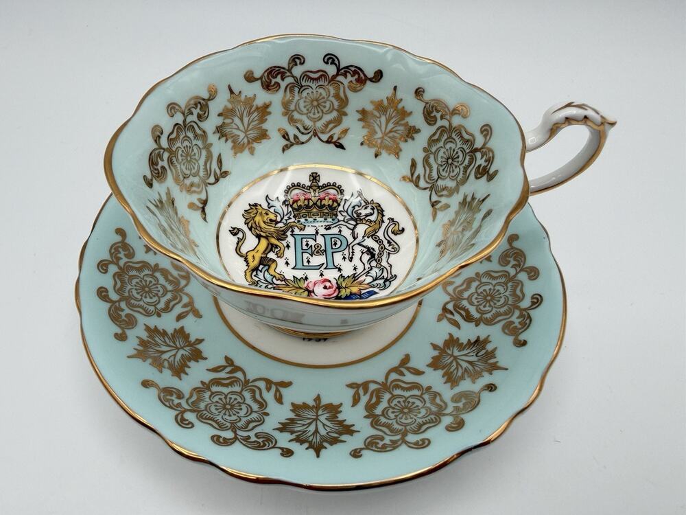 Paragon Fine Bone China Teacup & Saucer St. Lawrence Seaway Canada 1959 Vintage